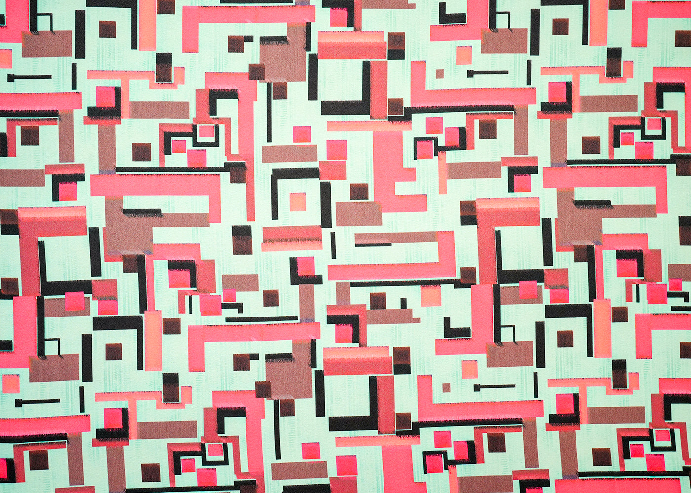 Mint Green Moss Crepe Fabric with Allover Abstract Pattern 14530