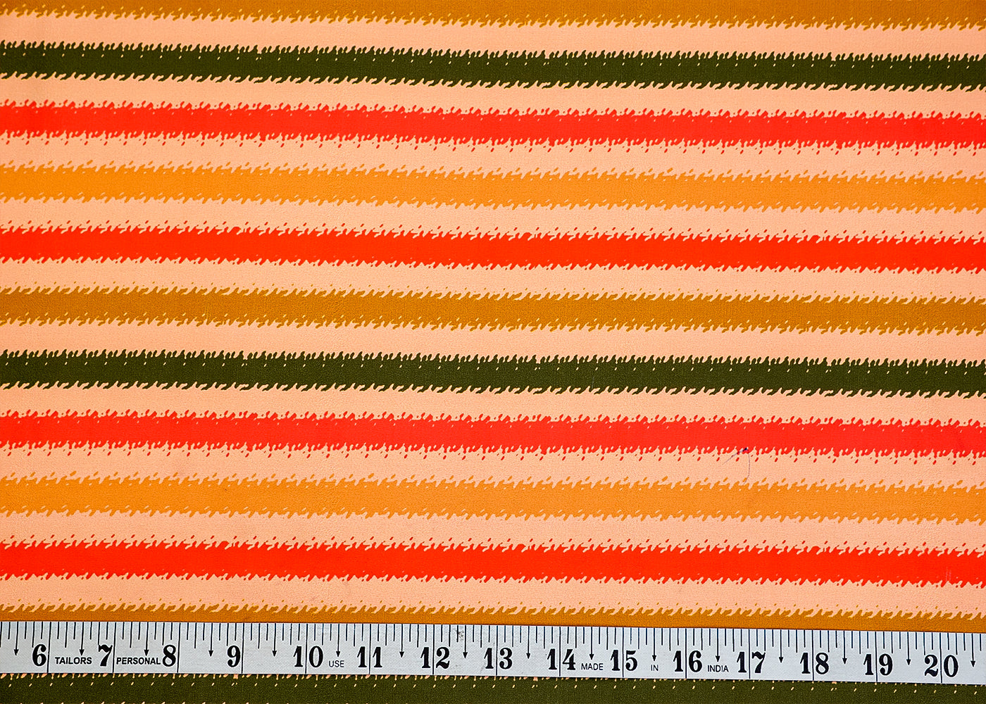 Multi-Color Crepe Fabric with Allover Multi-Color Stripes 14531
