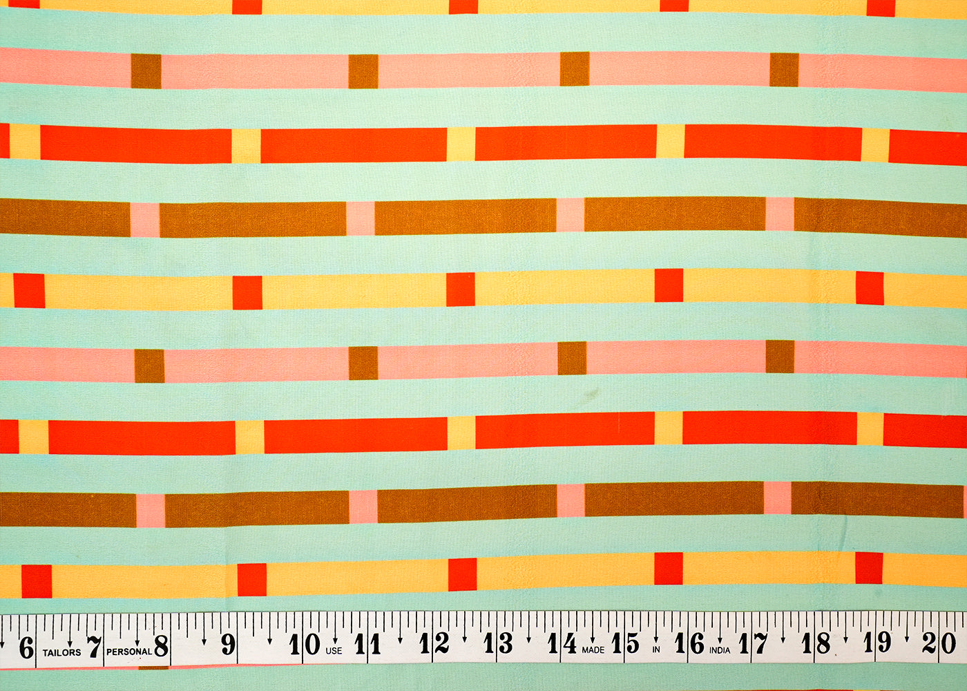 Mint Green Crepe Fabric with Allover Geometric Pattern 14532