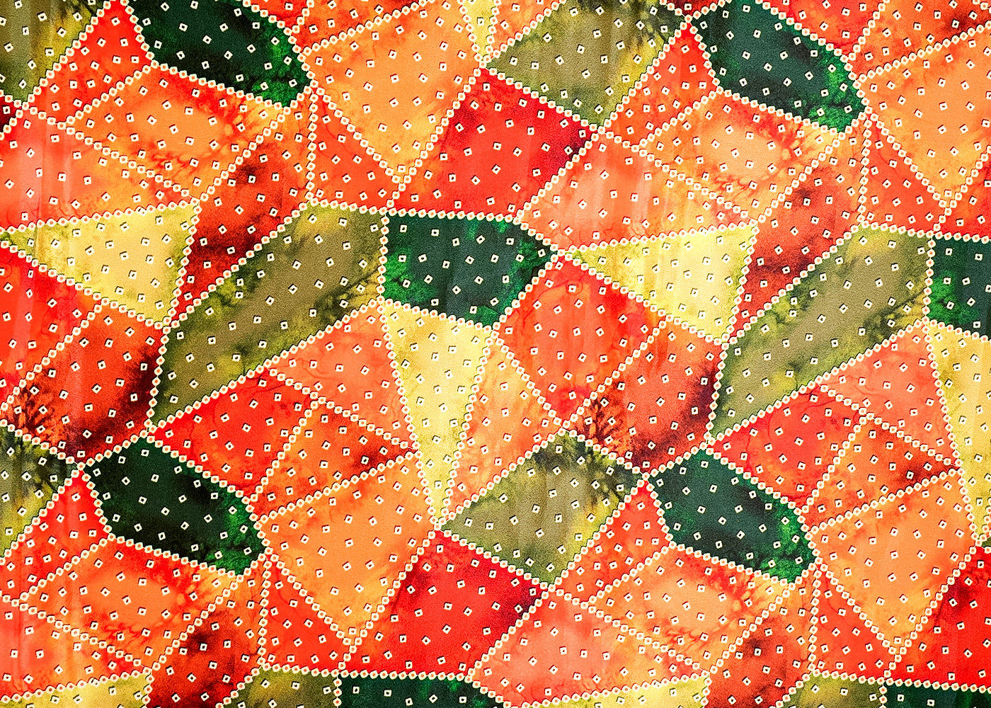 Multi-Color Crepe Fabric with Allover Traditional Pattern 14540