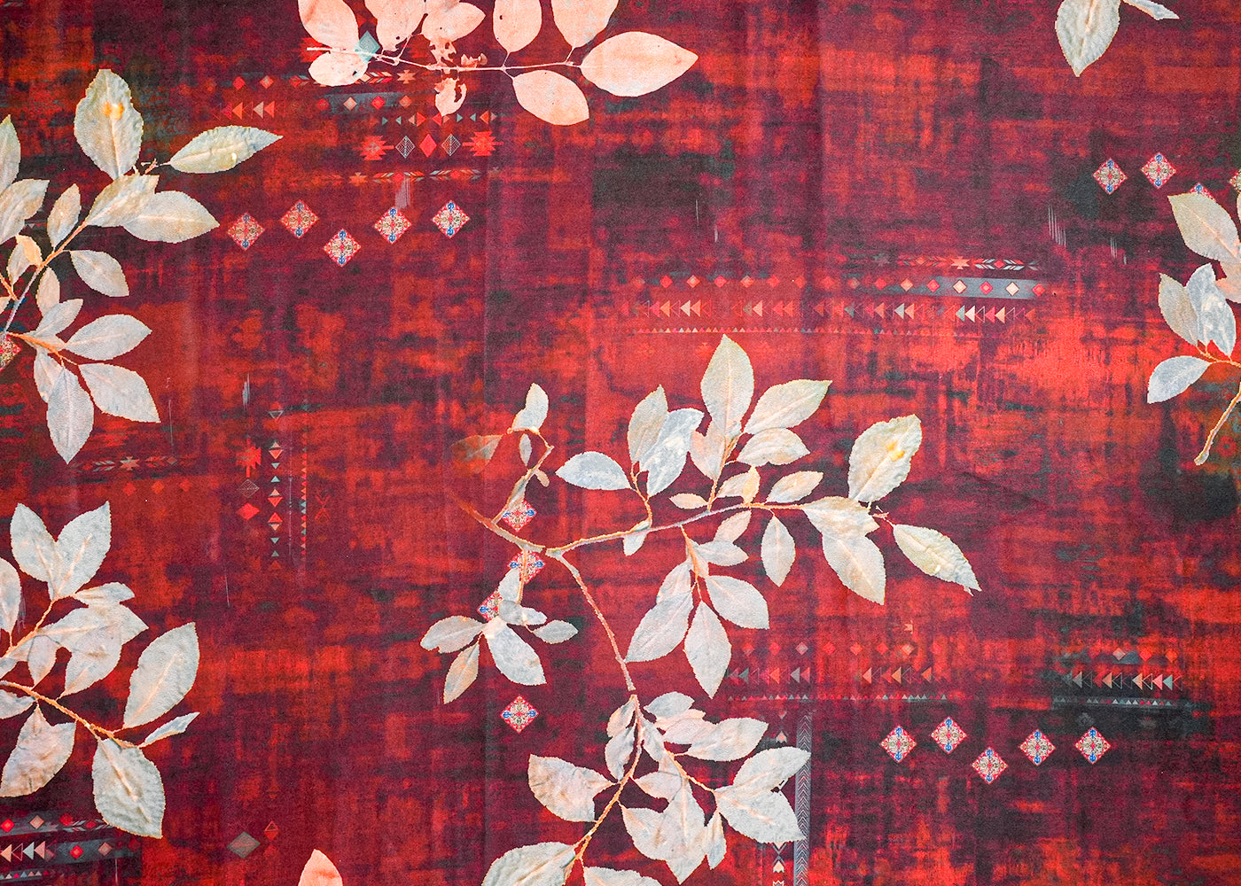 Brown Crepe Fabric with Allover Floral Print 14541
