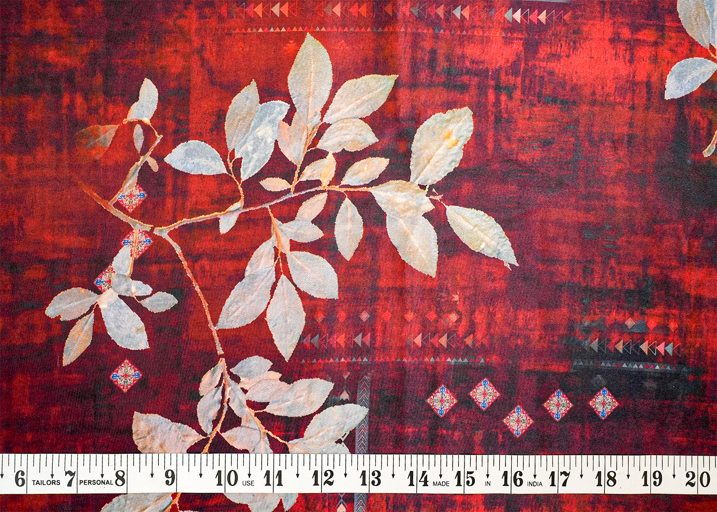 Brown Crepe Fabric with Allover Floral Print 14541