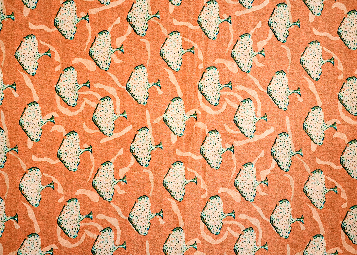 Light Brown Crepe Fabric with Allover Abstract Print 14545