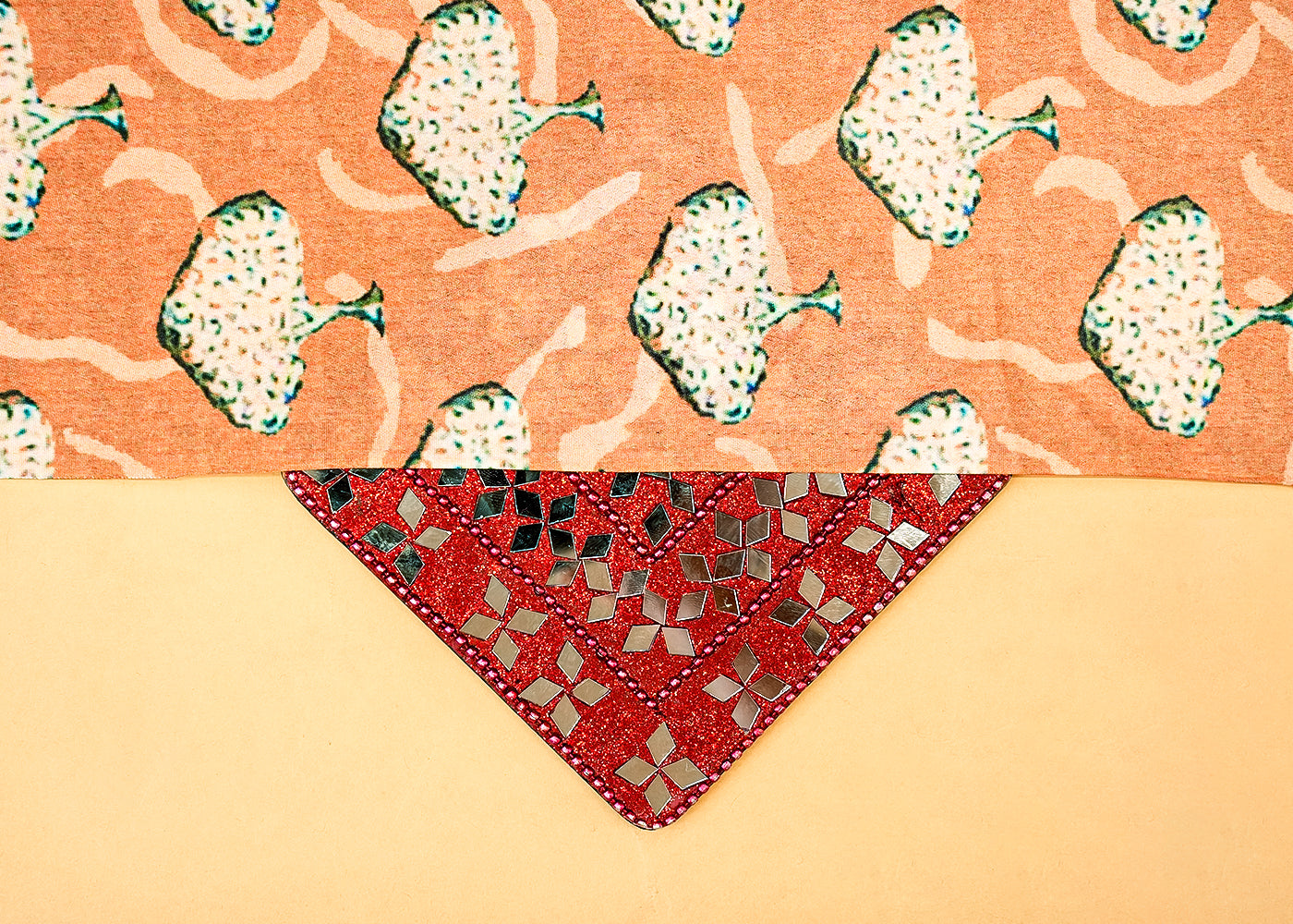 Light Brown Crepe Fabric with Allover Abstract Print 14545