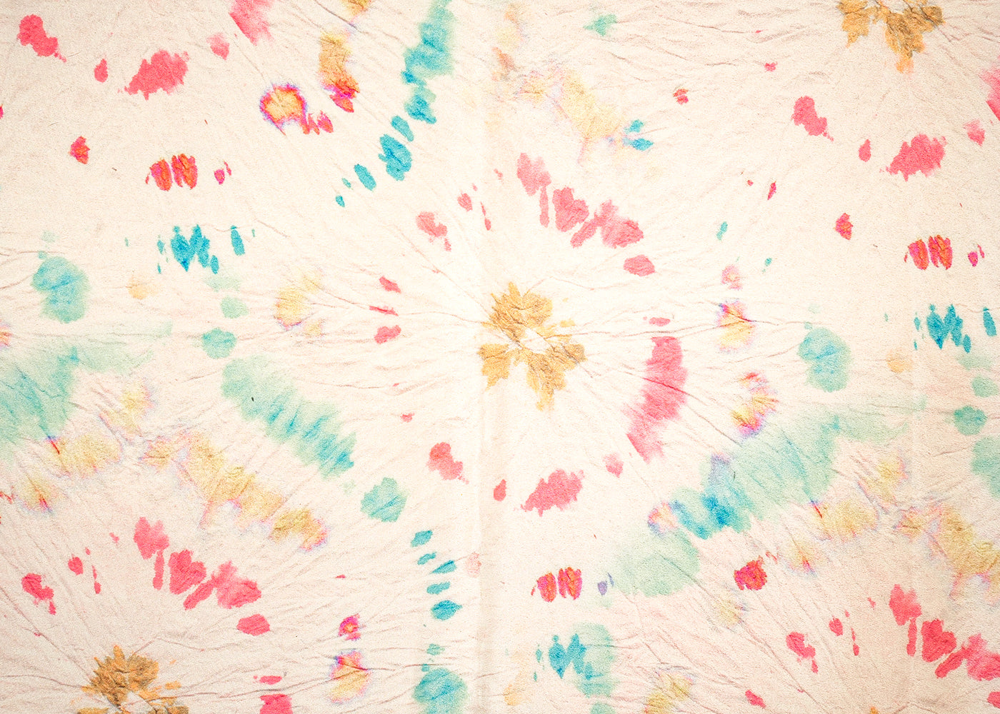 Multi-Color White Crepe Fabric with Allover Tie and Dye Print 14546