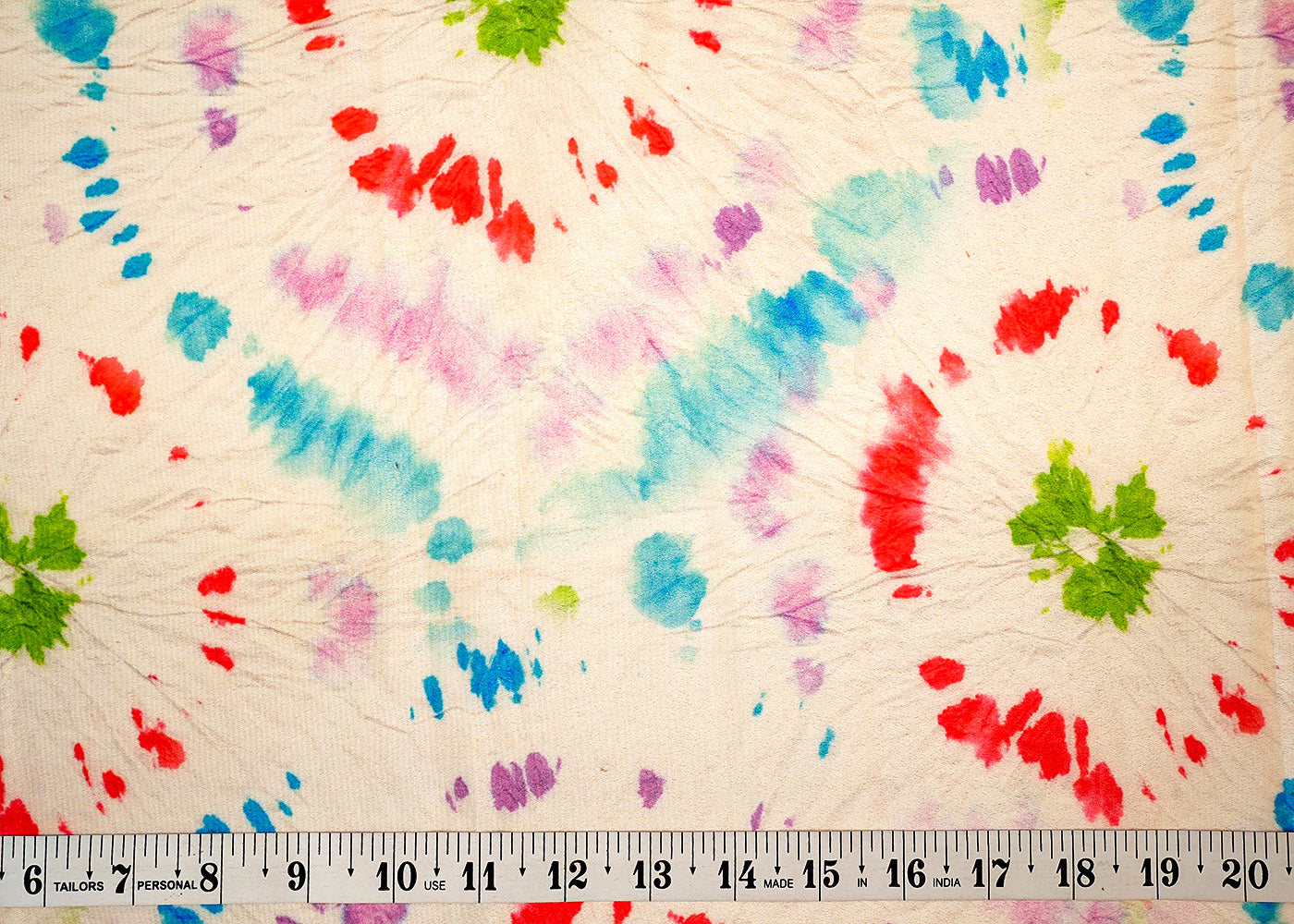 Multi-Color Crepe Fabric with Allover Tie and Dye Print 14549