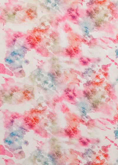 Pink Crepe Fabric with Allover Watercolor Effect 14550