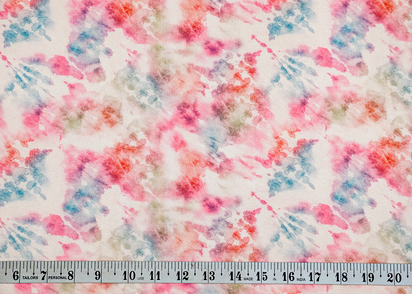 Pink Crepe Fabric with Allover Watercolor Effect 14550