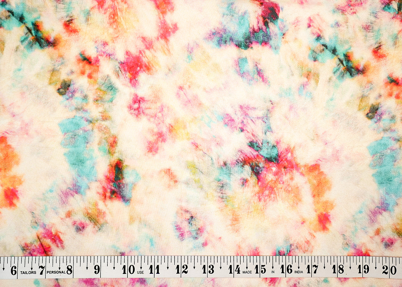 Multi-Color Crepe Fabric with Allover Tie and Dye Print 14551