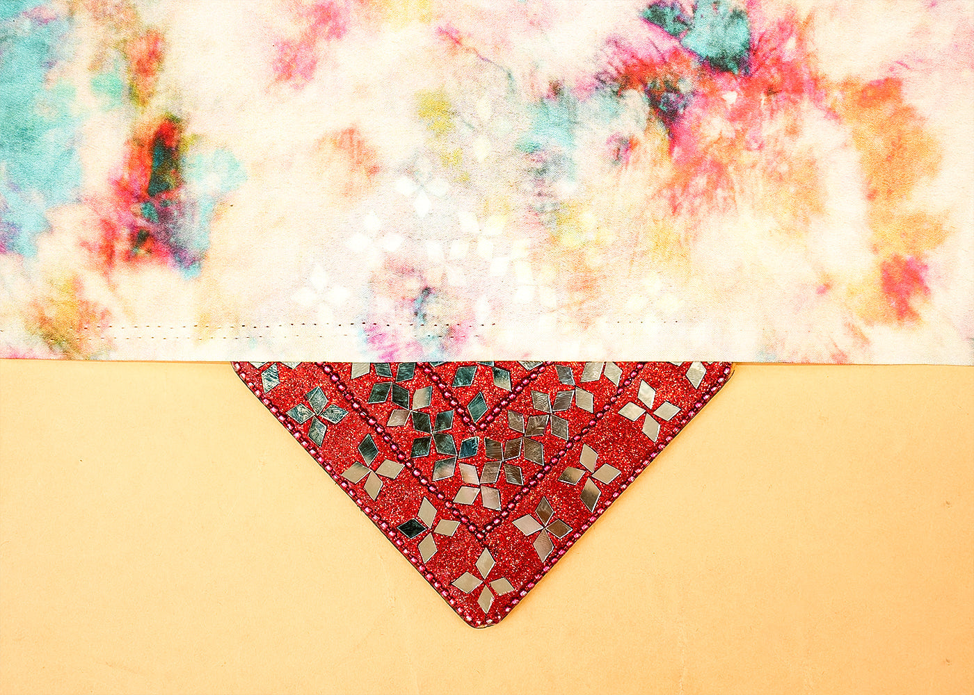 Multi-Color Crepe Fabric with Allover Tie and Dye Print 14551