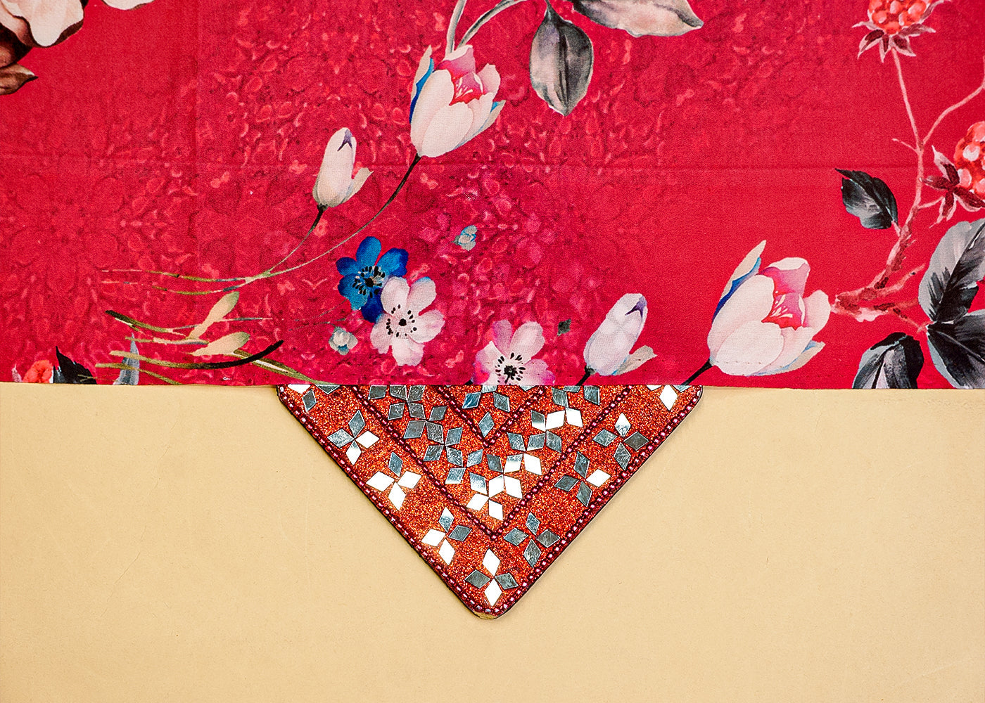 Pink Crepe Fabric with Allover Floral Print 14552