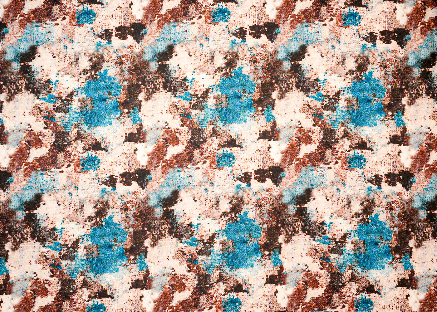 Multi-Color Moss Crepe Fabric with Allover Abstract Print 14554