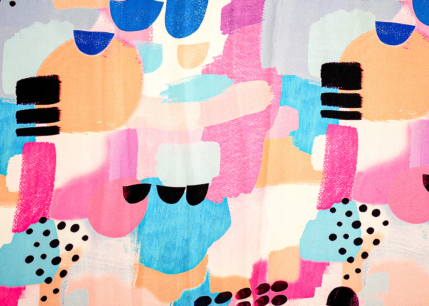 Light Peach Crepe Fabric with Allover Abstract Print 14568