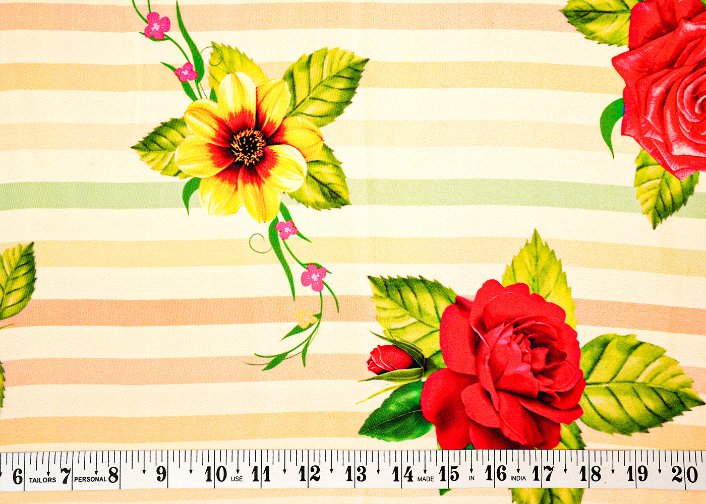 Multi-Color Crepe Fabric with Allover Abstract Print 14575