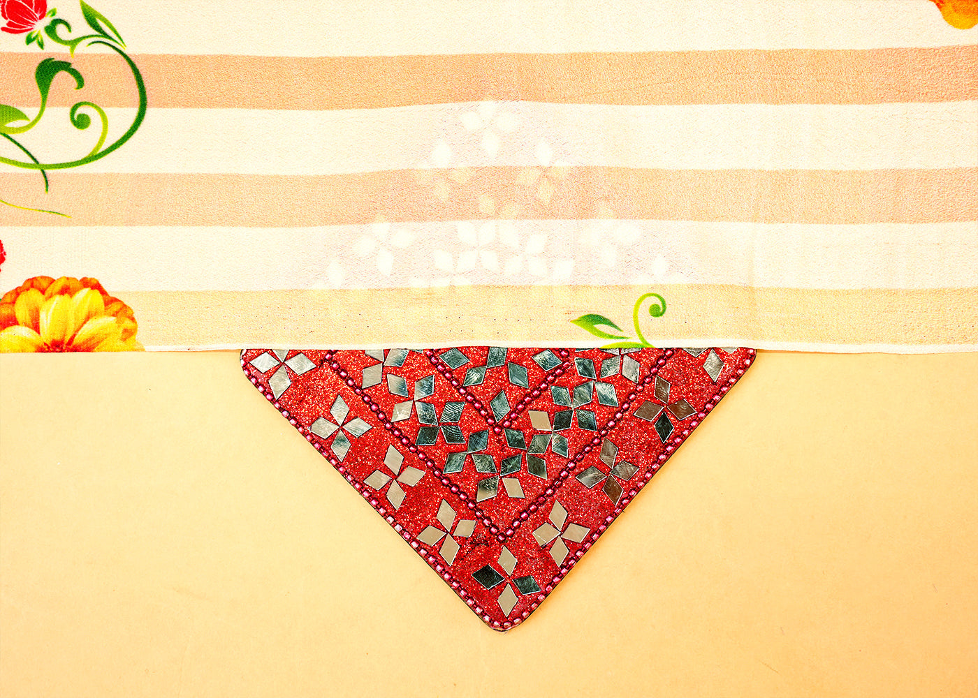 Multi-Color Crepe Fabric with Allover Abstract Print 14575