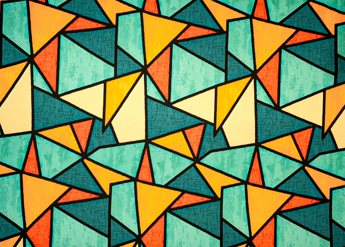 Teal Moss Crepe Fabric with Allover Geometric Pattern 14577