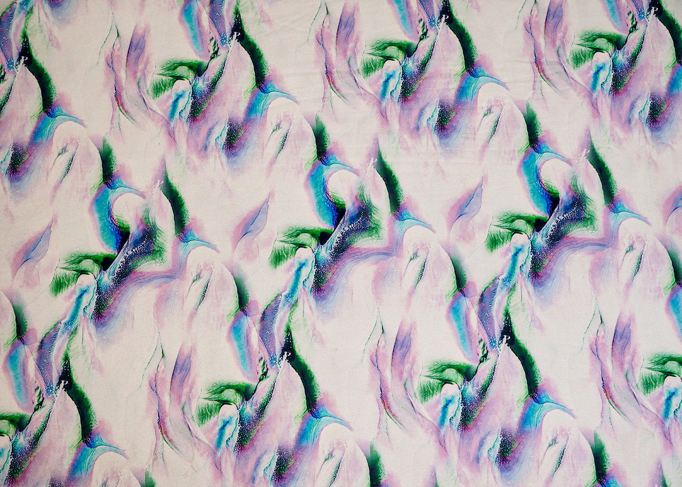 White Scuba Fabric with Allover Abstract Print 14584