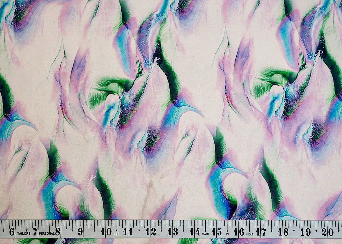 White Scuba Fabric with Allover Abstract Print 14584