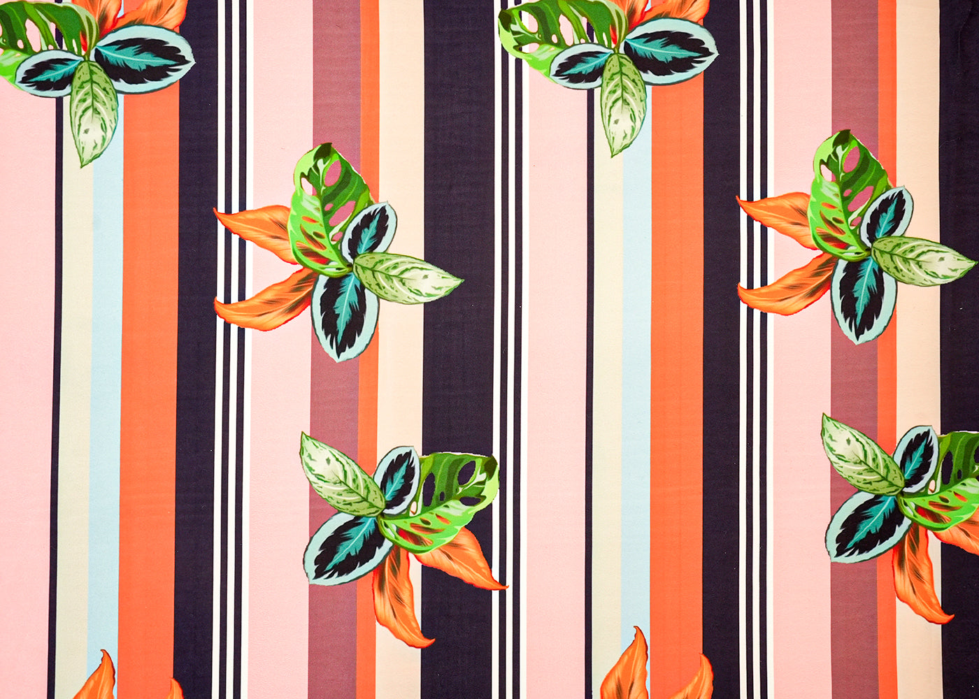 Multi-Color Moss Crepe Lycra with Allover Abstract Print 14586