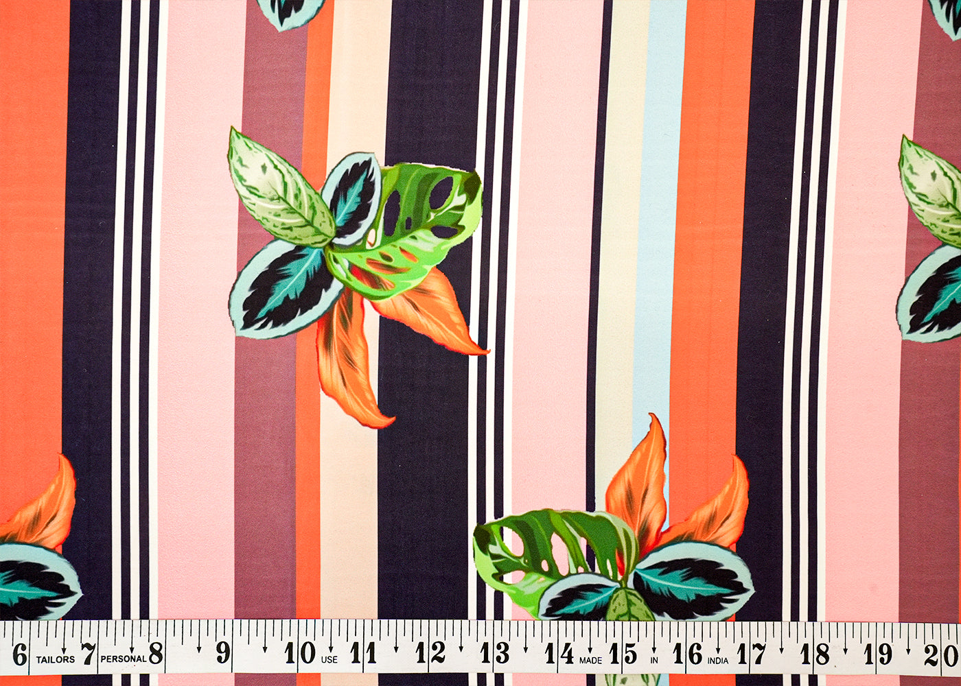 Multi-Color Moss Crepe Lycra with Allover Abstract Print 14586