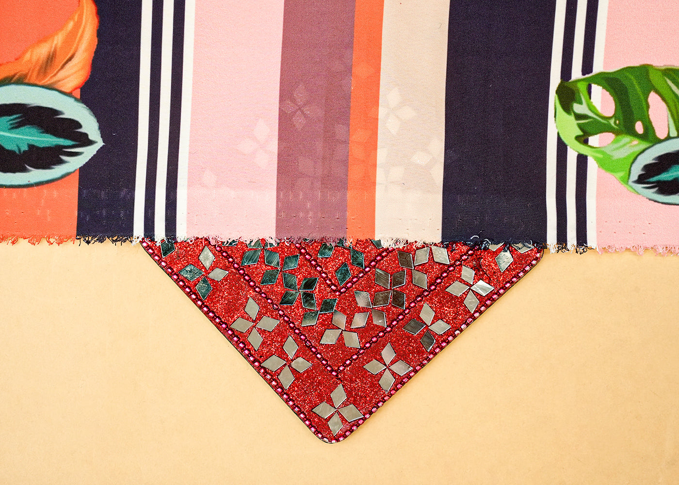 Multi-Color Moss Crepe Lycra with Allover Abstract Print 14586