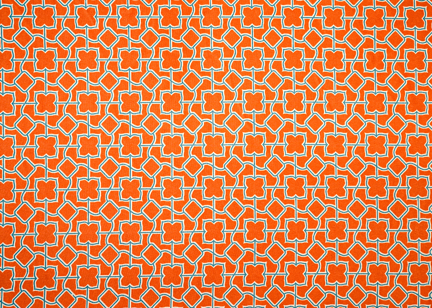 Rust Crepe Fabric with Allover Geometric Print 14589