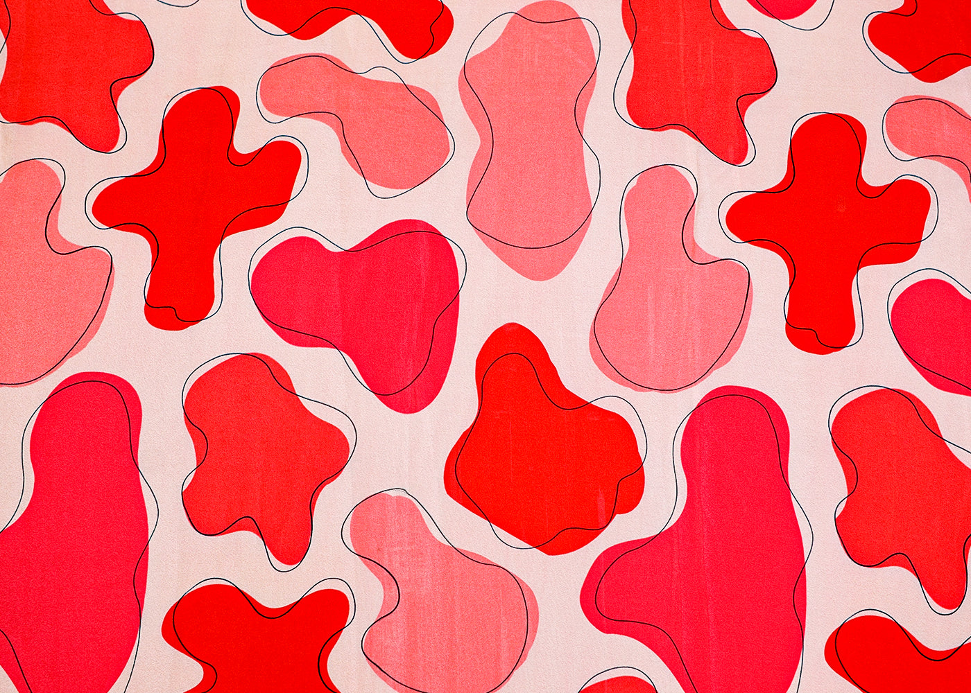 Pink Crepe Fabric with Allover Abstract Print 14590