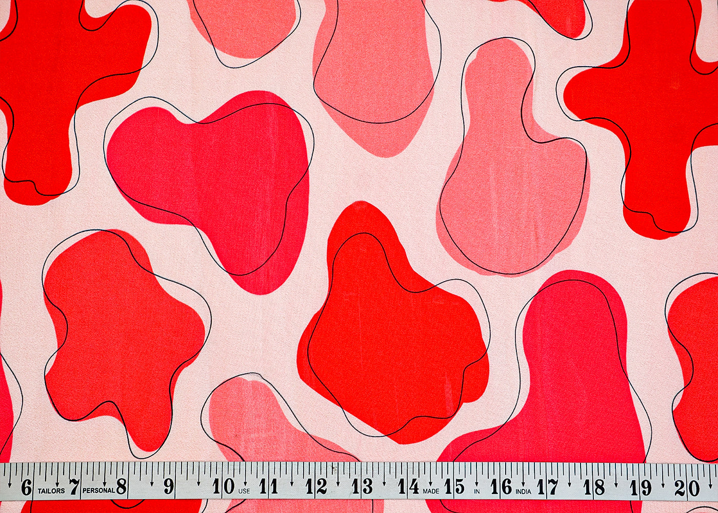 Pink Crepe Fabric with Allover Abstract Print 14590