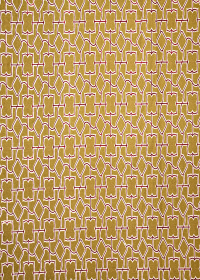 Olive Green Crepe Fabric with Allover Geometric Print 14596