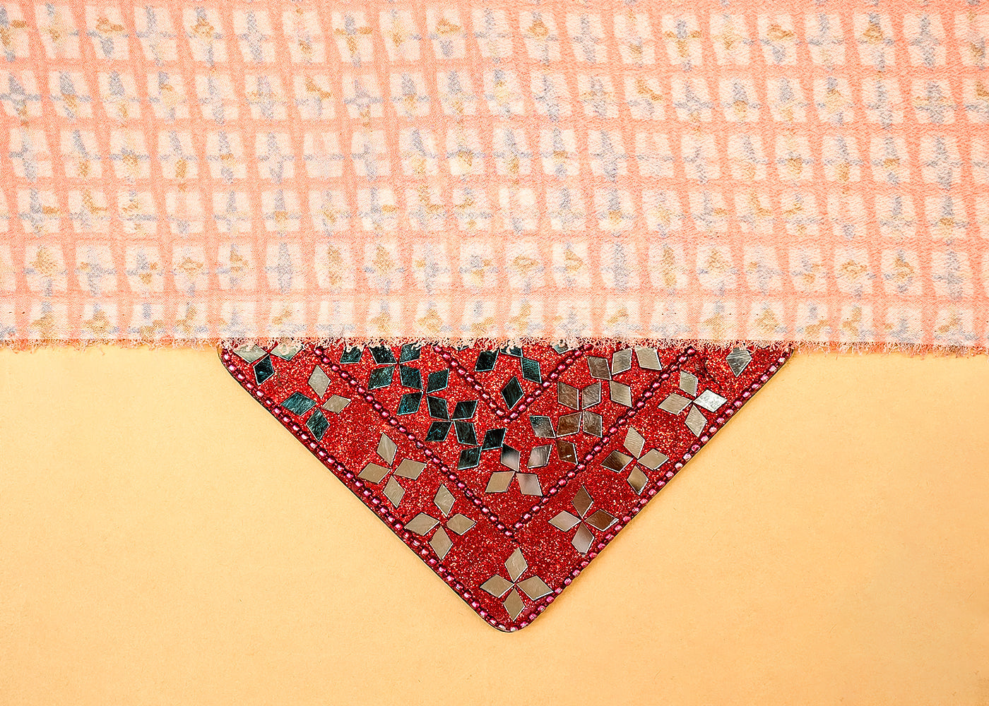 Light Pink Crepe Fabric with Allover Self Print 14598