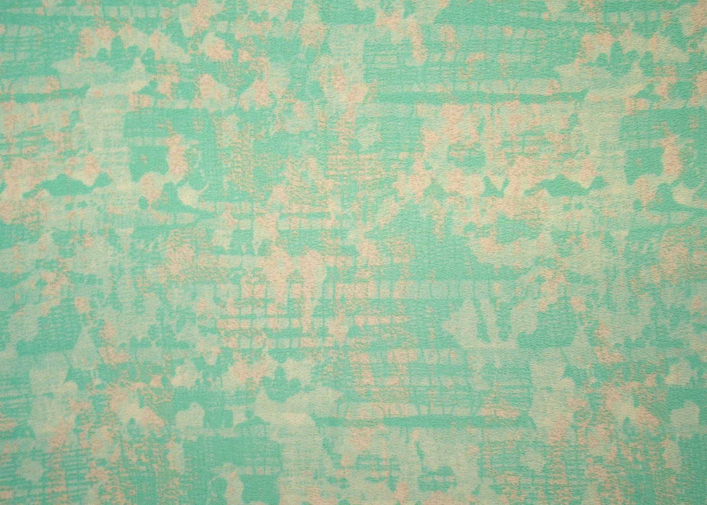 Sea Green Crepe Fabric with Allover Abstract Print 14599