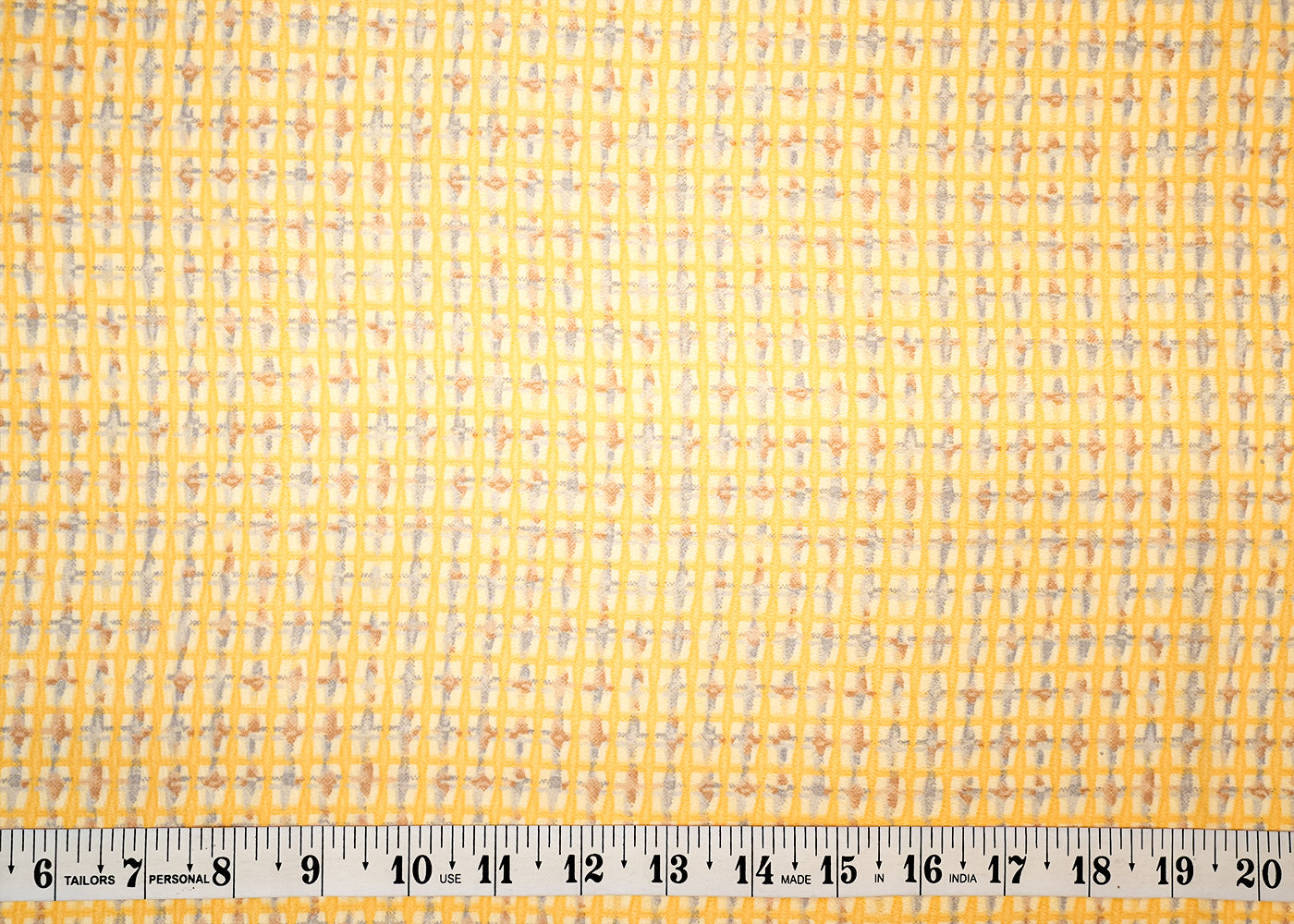 Light Yellow Crepe Fabric with Allover Self Print 14600