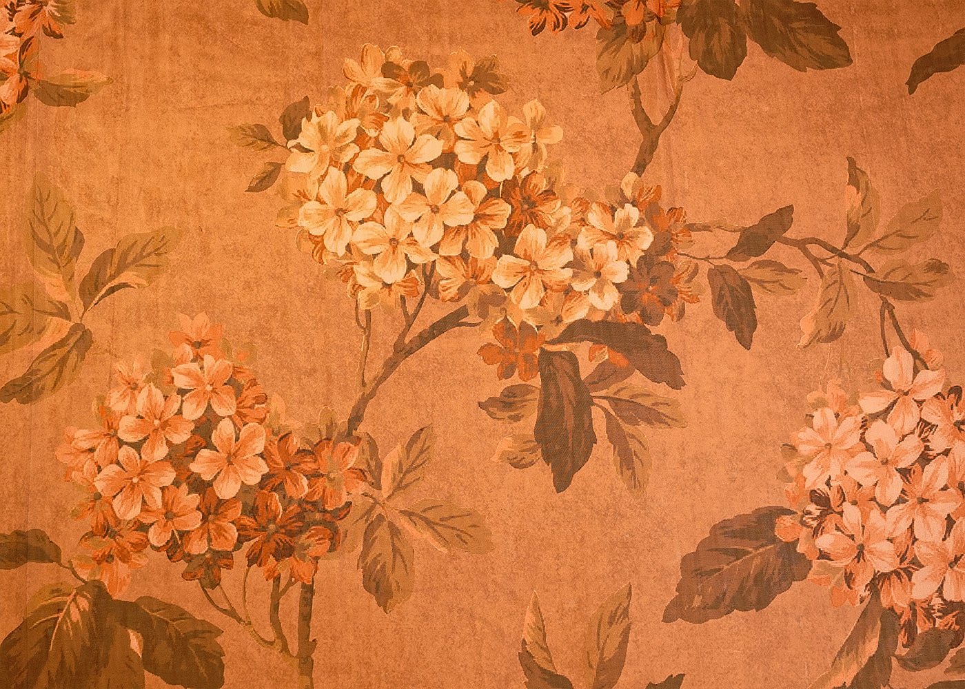 Brown Organza Fabric with All Over Floral Print 14610