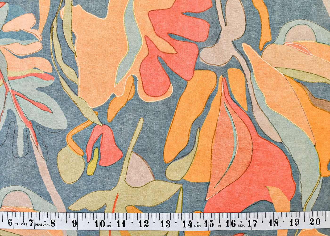 Blue Organza Fabric with All Over Abstract Print 14613