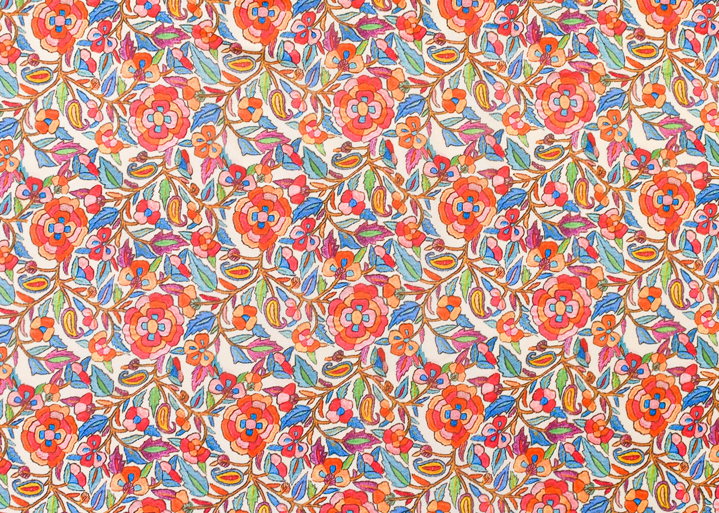 Multi-Colour Organza Fabric with All Over Abstract Print 14615