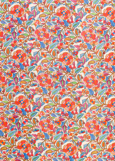 Multi-Colour Organza Fabric with All Over Abstract Print 14615
