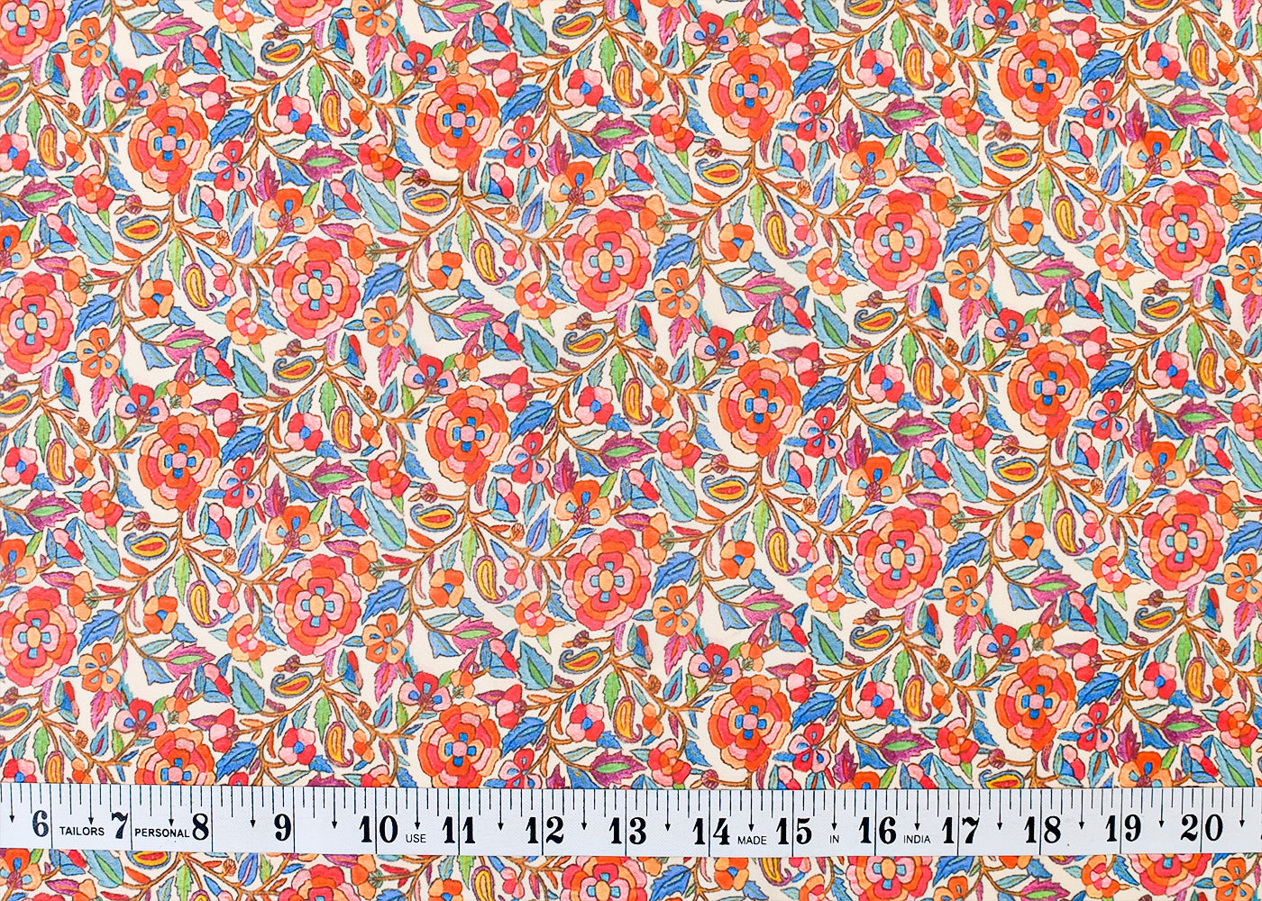 Multi-Colour Organza Fabric with All Over Abstract Print 14615