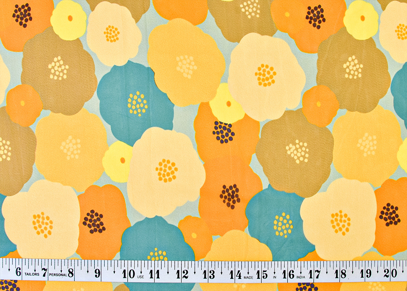 Multi-Colour Organza Fabric with All Over Abstract Print 14616