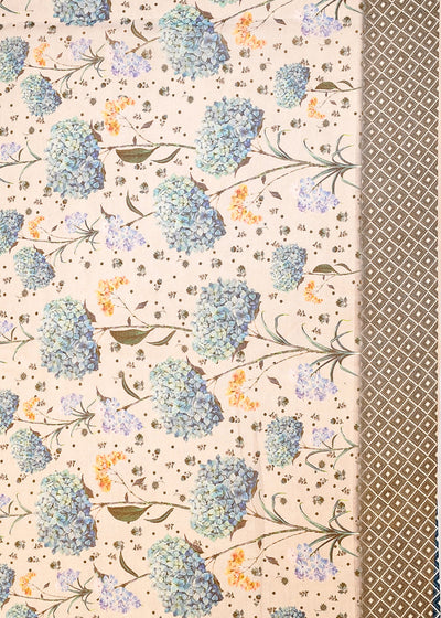 Grey Organza Fabric with All Over Abstract Print 14618