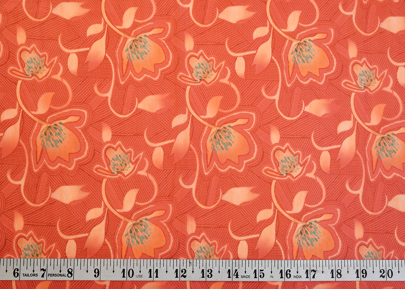 Pink Organza Fabric with All Over Abstract Print 14625