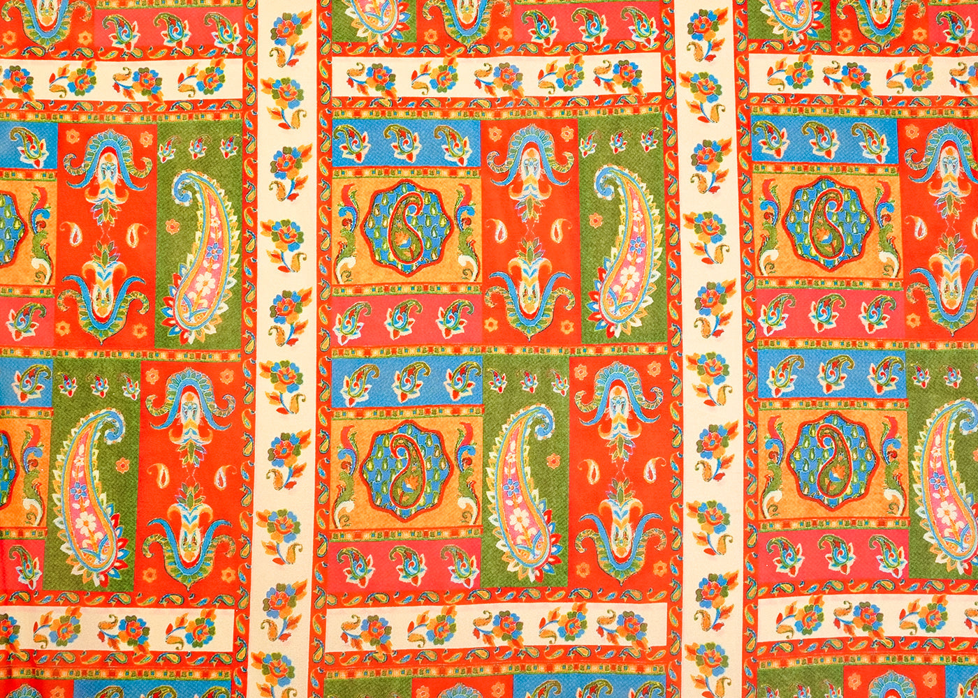 Multi-Colour Organza Fabric with All Over Traditional Print 14627