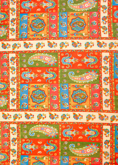 Multi-Colour Organza Fabric with All Over Traditional Print 14627