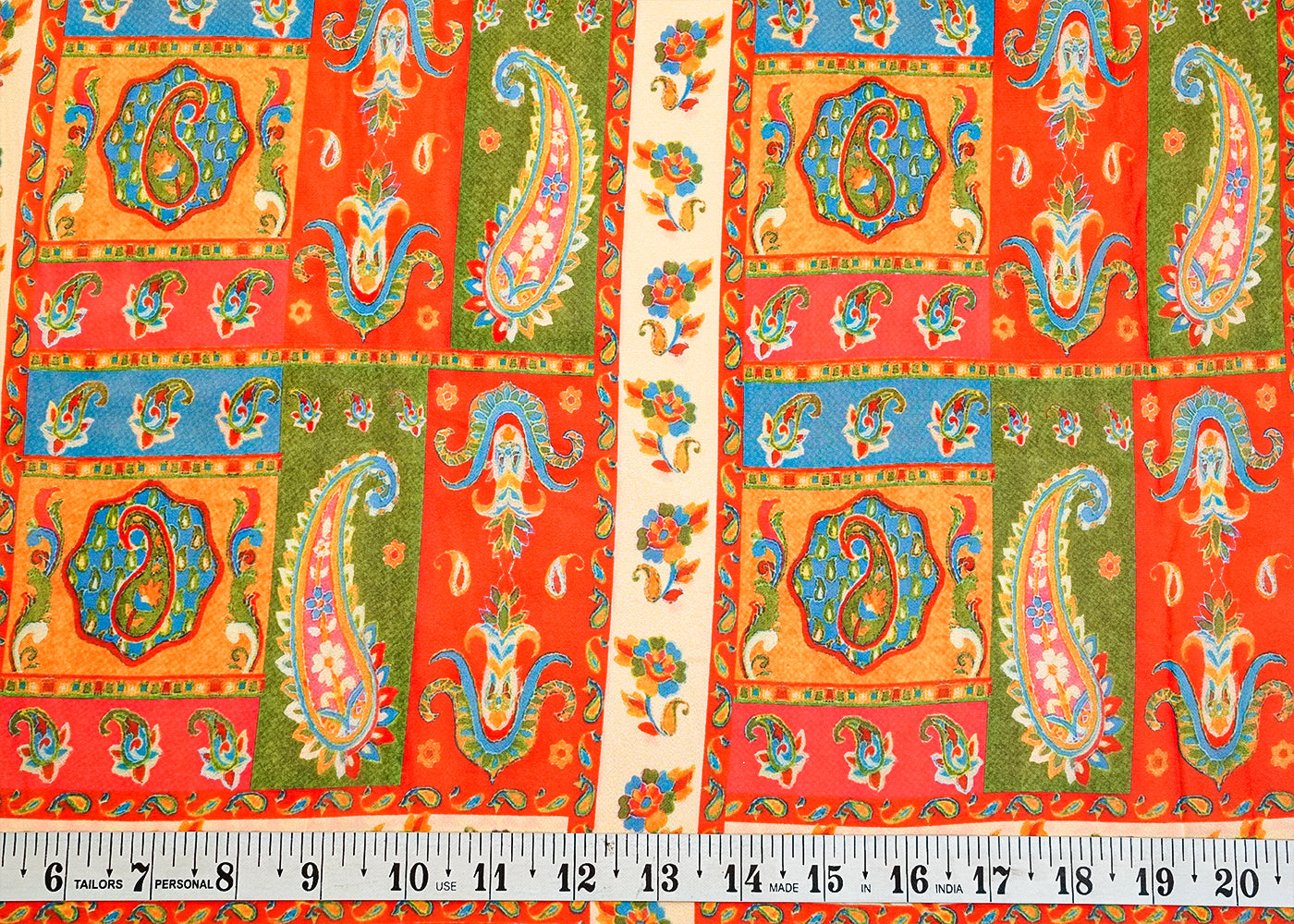 Multi-Colour Organza Fabric with All Over Traditional Print 14627