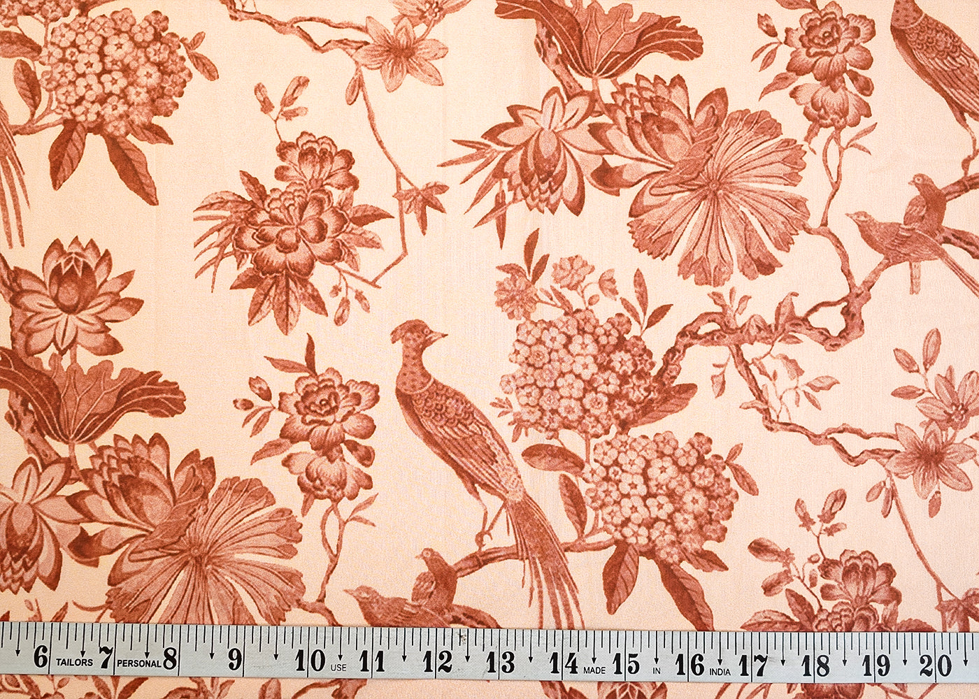 Powder Pink Organza Fabric with All Over Abstract Print 14628