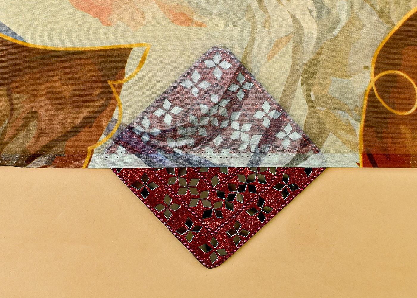 Pastel Green Organza Fabric with All Over Floral Print 14636