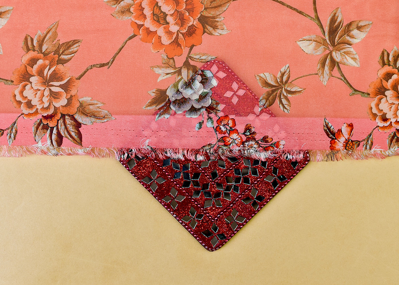 Gajri Organza Fabric with All Over Floral Print 14639