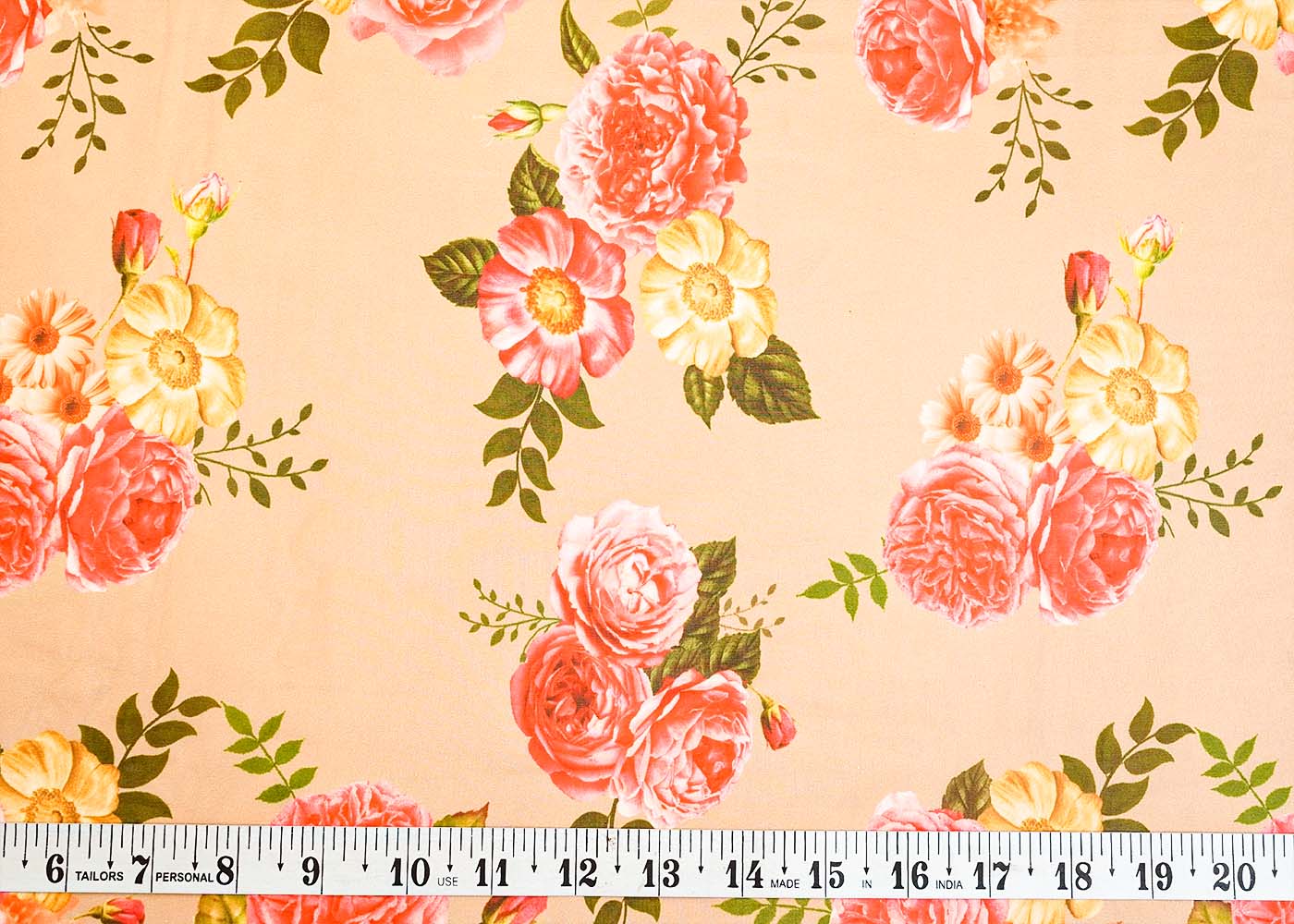 Sand Organza Fabric with All Over Floral Print 14646