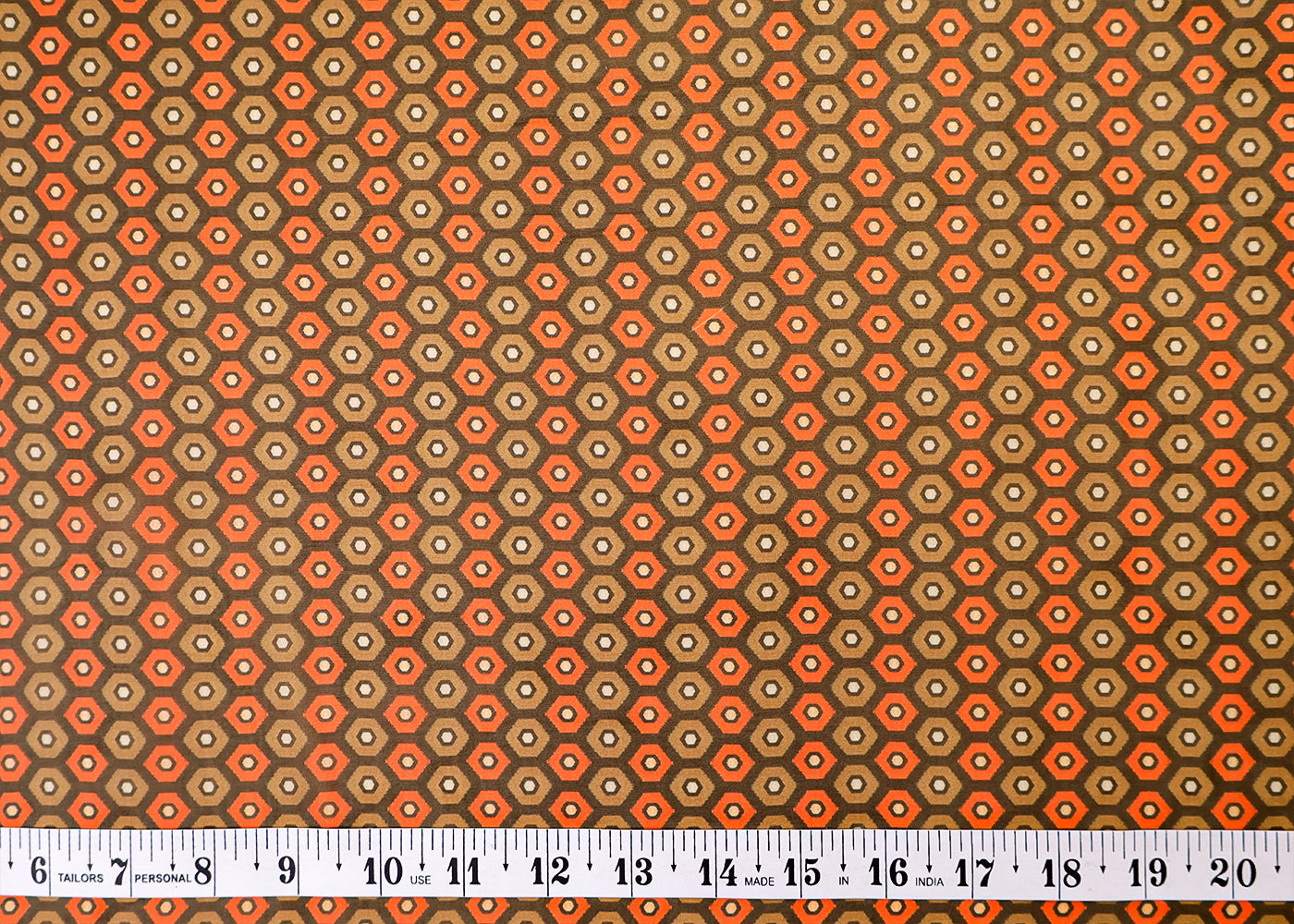 Dark Green Organza Fabric with All Over Traditional Print 14649