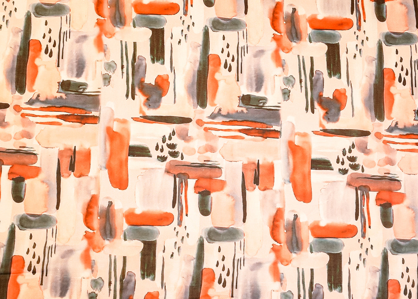 Off White Organza Fabric with All Over Abstract Print 14651