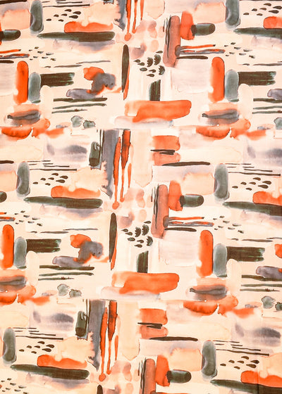 Off White Organza Fabric with All Over Abstract Print 14651